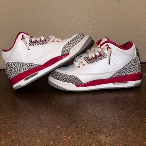 Jordan 3 Cardinal red 7y WOMENS 8.5 NO BOX